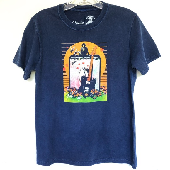 Jimi Hendrix Fender Guitar & Amp Girls Band Tee - Picture 5 of 5